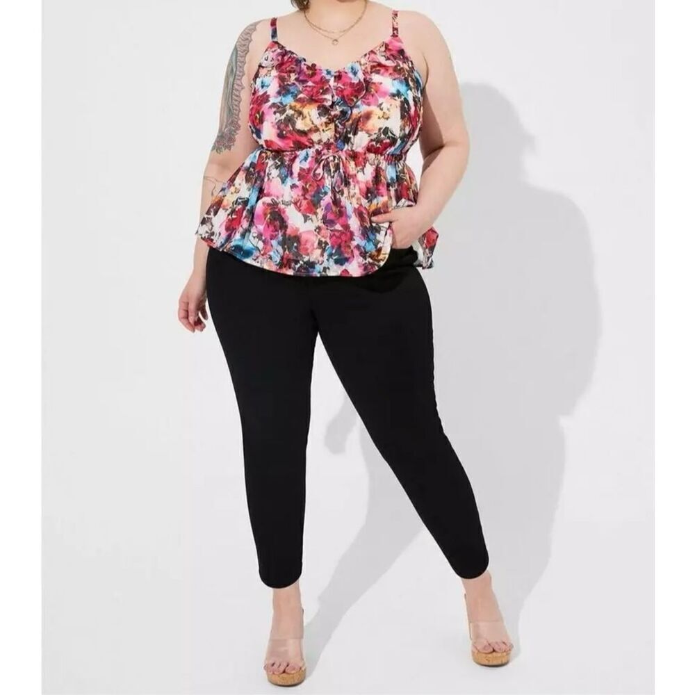 â¨Torrid Chiffon Clip Dot RuffleâTie Waist Multi Color Sz 3X Tankâ¨